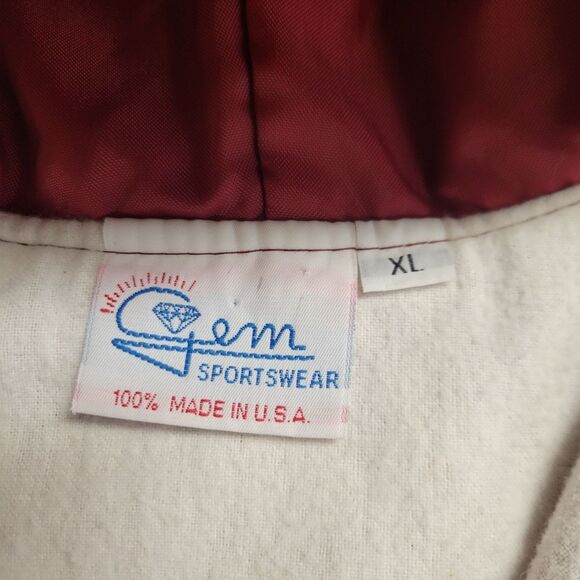 Vintage Gem Sportswear Northeastern Jets 1/4 Zip Jacket Mens XL Maroon Red USA - Picture 5 of 9